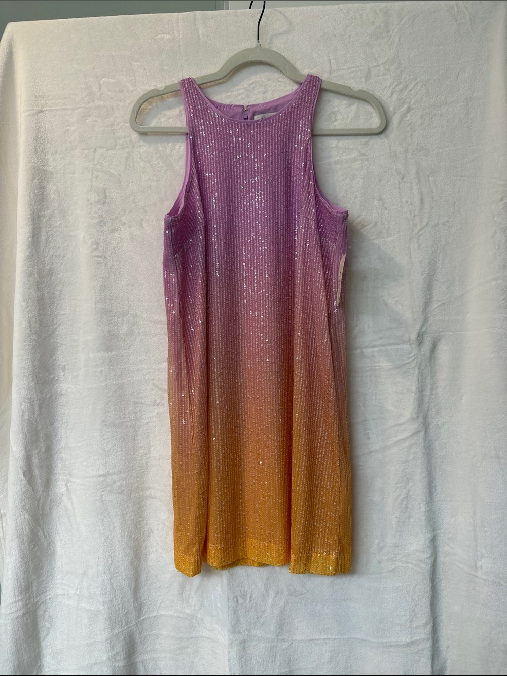 On | On Pink to Orange Ombre Mini Dress with Sequin Shine - Picture 3 of 6